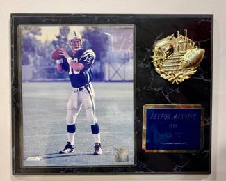 Peyton Manning Colts Memorabilia Plaque