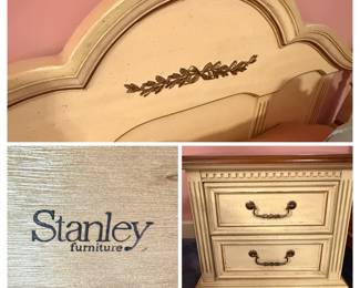 Stanley Furniture French Provincial Headboard and Nightstand