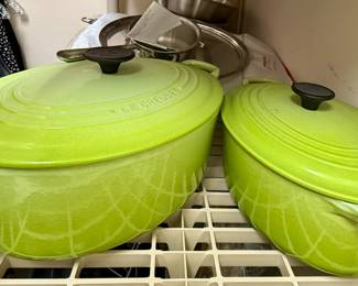 Le Creuset Signature Large Dutch Oven and Smaller Oval with Lids