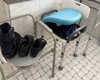 Walker, Shower Chair, and Medical Boots