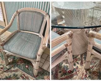 Wicker by Henry Link Dining Chair and Table Details