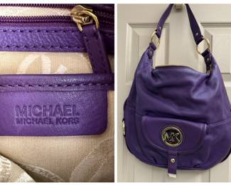 Purple Leather Hobo Bag