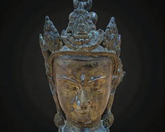 Chinese Bronze Buddha Head