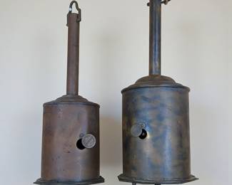 Pair Of Antique 19th Century Brass Roasting Spit Jacks