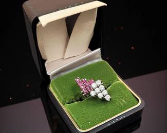 14K 1.28CT Ruby And Diamond Gold Ring 4g Total