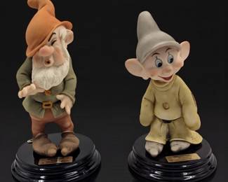 Giuseppe Armani Figurine: Walt Disney's "Sneezy" 914C And "Dopey" 200C With Original Boxes