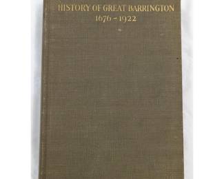 Antique Book: "The History Of Great Barrington 1676-1922" Vol. 1 by Charles Day Taylor, 1928