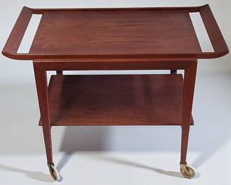 Mid Century Teak Two Tier Danish Trolley