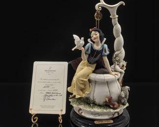Signed Giuseppe Armani Figurine: Limited Ed. Disney's "Snow White At The Well" 199C w/ COA And Box