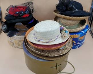 Lot Of Vintage Hats And Hat Boxes