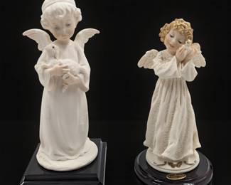 Giuseppe Armani Figurines: "Cherub With Dove" 721F And "Little Angel With Lamb" 622F w/ Boxes