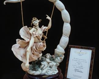 Giuseppe Armani Figurine: "Fanciulla Su Altalena" 485C With COA And Original Box