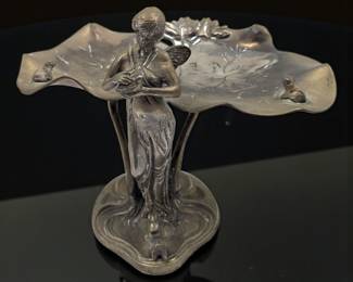 Vintage Art Nouveau Fairy w/ Dove Card Tray