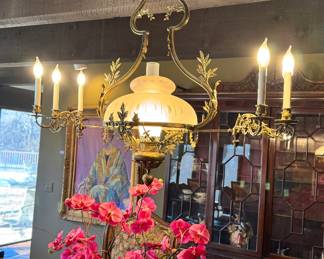 French Empire Brass Chandelier
