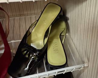 Brand new Franco Sarto Black Patent Slides Size  8.5