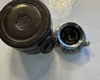 Vintage Nippon Kogaku Camera Lens and Leather case