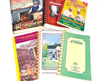 Lot of 6 New Orleans and South Louisiana Cookbooks