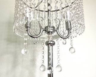 Crystal Prism Floor Lamp with Chrome Finish Base