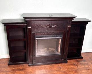 SEI Furniture Tennyson Electric Bookcase Fireplace