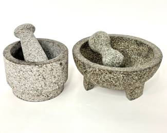 Set of 2 Granite Mortar and Pestles