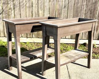 Set of 2 Adams Manufacturing Rectangle Resin Deluxe Garden Planters