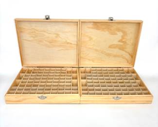 Set of 2 Solight 72 Slot Essential Oil Wooden Box Storage Containers