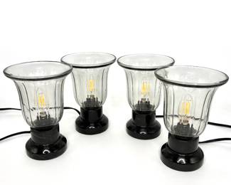 Set of 4 Glass Lampshade Table Lamp