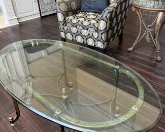 Shabby chic metal with glass top