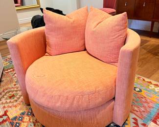 pair of custom swivel chairs