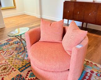 pair of custom swivel chairs