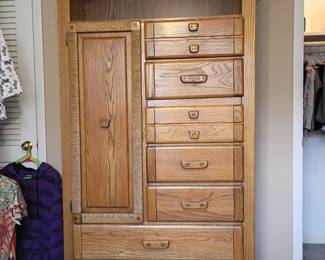 SOLID WOOD MULE CABINET. SEVERAL OTHER MATCHING PIECES