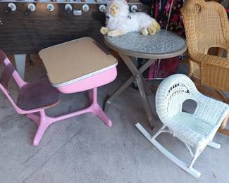 Vintage school desk and not my cat