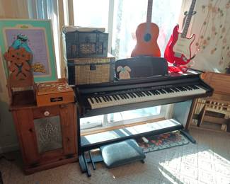 Electric piano and guitars