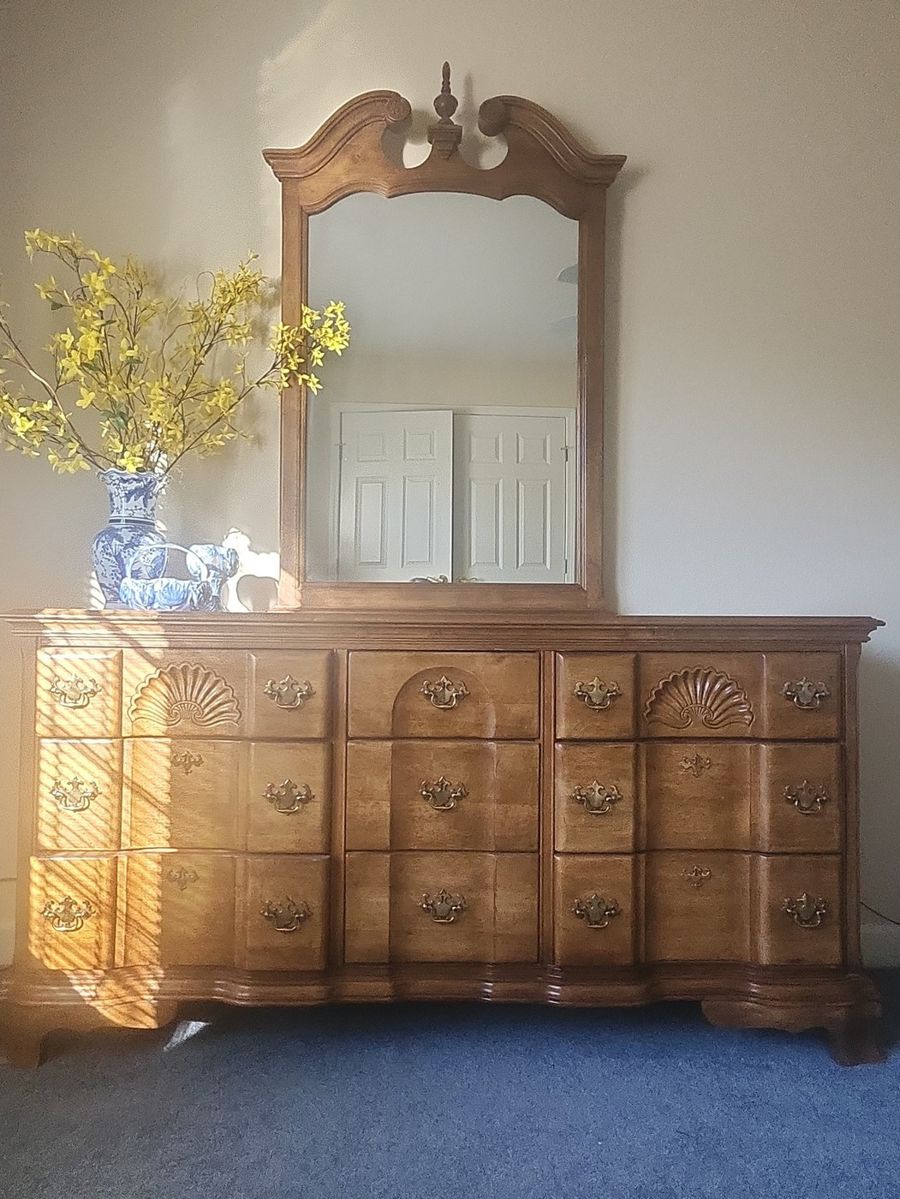  French Provincial Dresser with Mirror