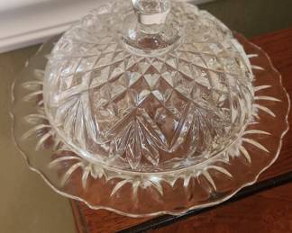 Anchor Hocking Prescut Crystal Butter Dish with Dome Lid