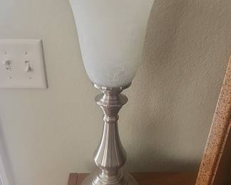 Brushed Nickel Table Lamp with Frosted Glass Shade