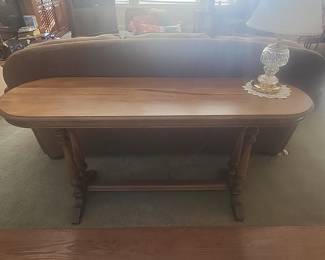  Oak Console Table with Turned Legs