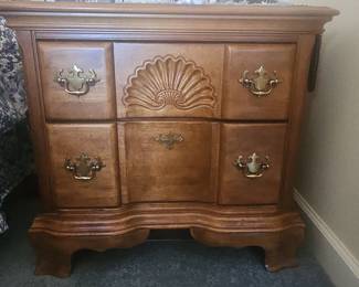 French Provincial Nightstand with Shell Carving