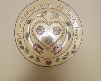Pennsylvania German Redware "Haus Segen" Plate