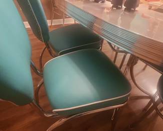 Retro laminate and chrome table and chairs