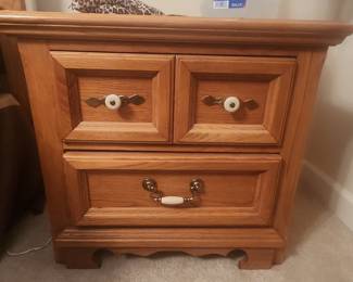 Oak Country French Style 26" Two Drawer Nightstand