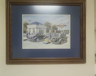 Vintage Sunoco Gas Station Art Print by Larry Grossman