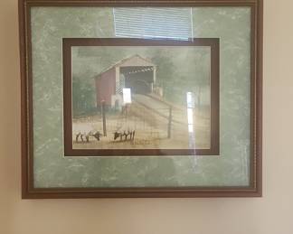 Covered Bridge and Sheep Painting by Billy Jacobs