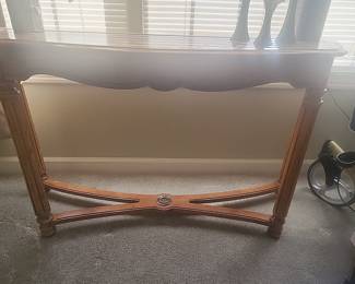 Mahogany Console Table with Scrolled Acanthus Leaf Details