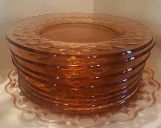 Amber Dessert Plates Set with Charger