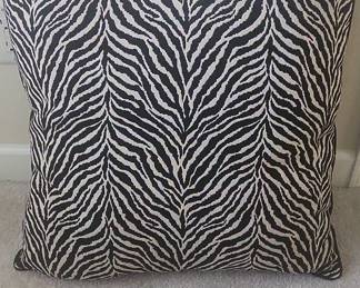Zebra Print Chenille Throw Pillow