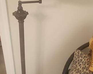 Adjustable Floor Lamp with Leopard Print Shade
