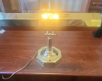 Vintage Brass Banker's Lamp 