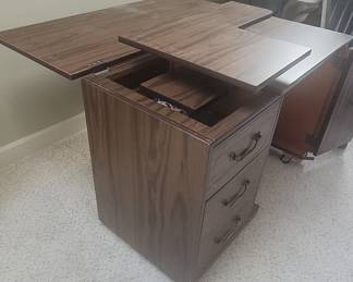 Vintage Drop-Leaf Sewing Machine Cabinet