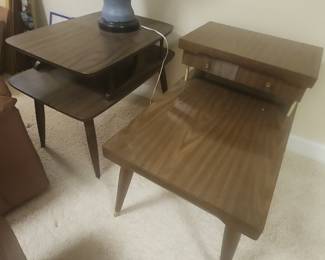 Mid-Century Modern Walnut Step End Tables qty 3